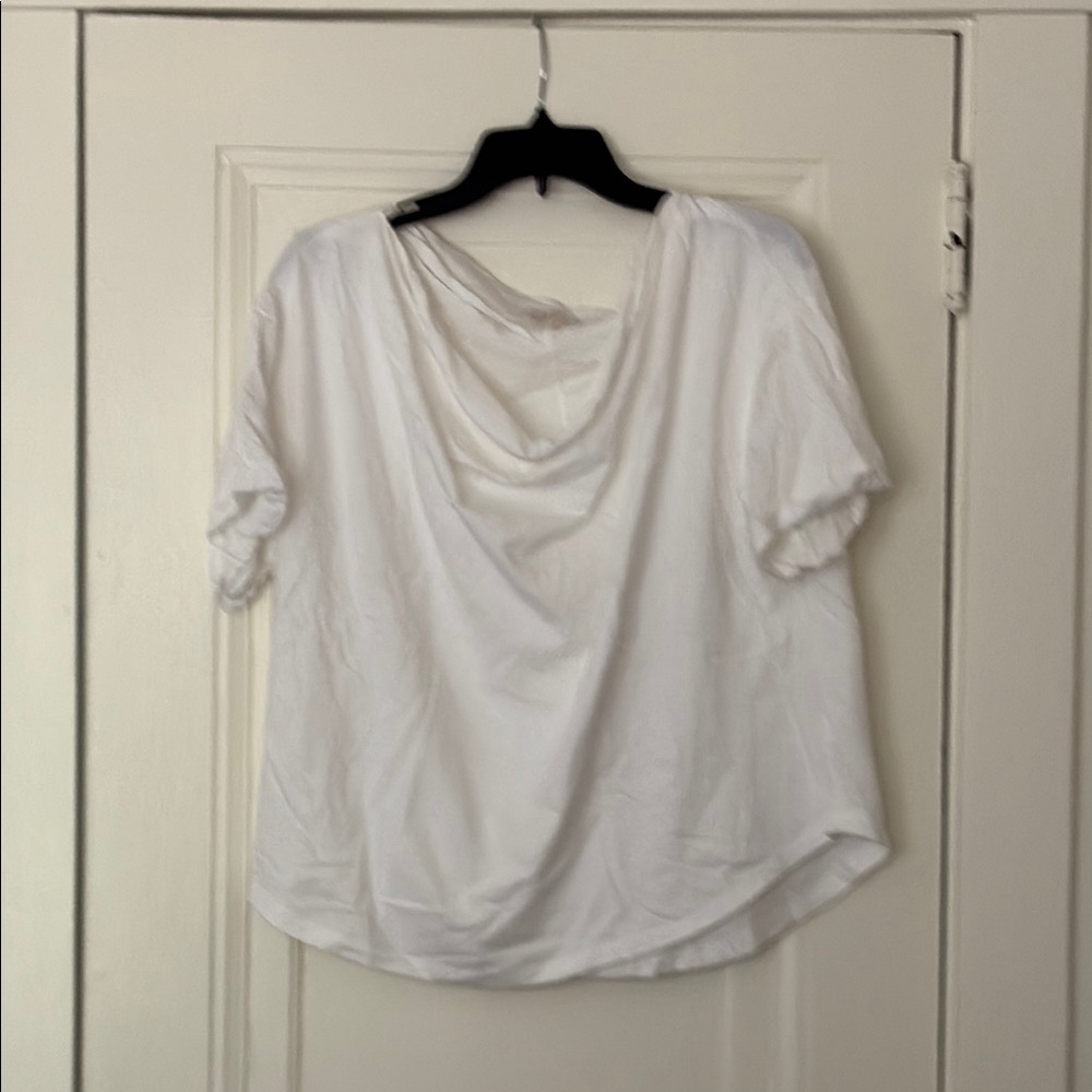 Nuuds White Off the Shoulder Short Sleeve Tee